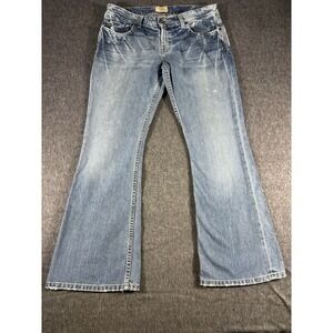 Buckle BKE Star Jeans Women's 34x29 Low Rise Blue Light Wash‎ Star Flare Jeans